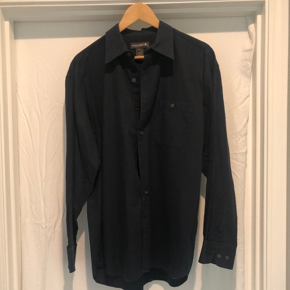 Jones New York Blue Long Sleeve Button Down